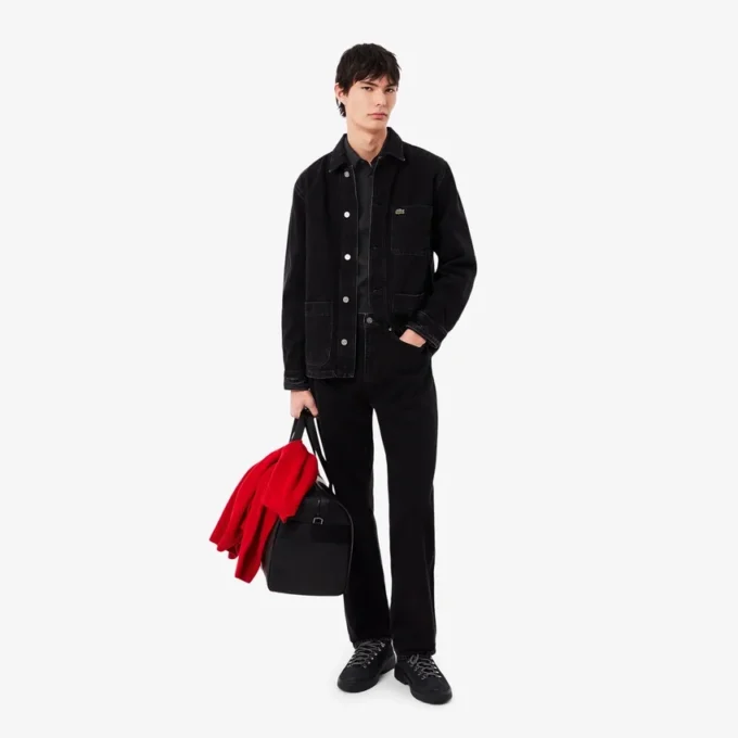 Slim fit stretch overhemd met knopen voor heren