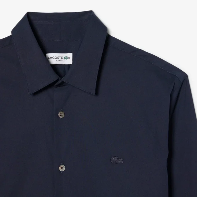 Slim fit stretch overhemd met knopen voor heren