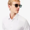 Slim fit stretch overhemd met knopen voor heren
