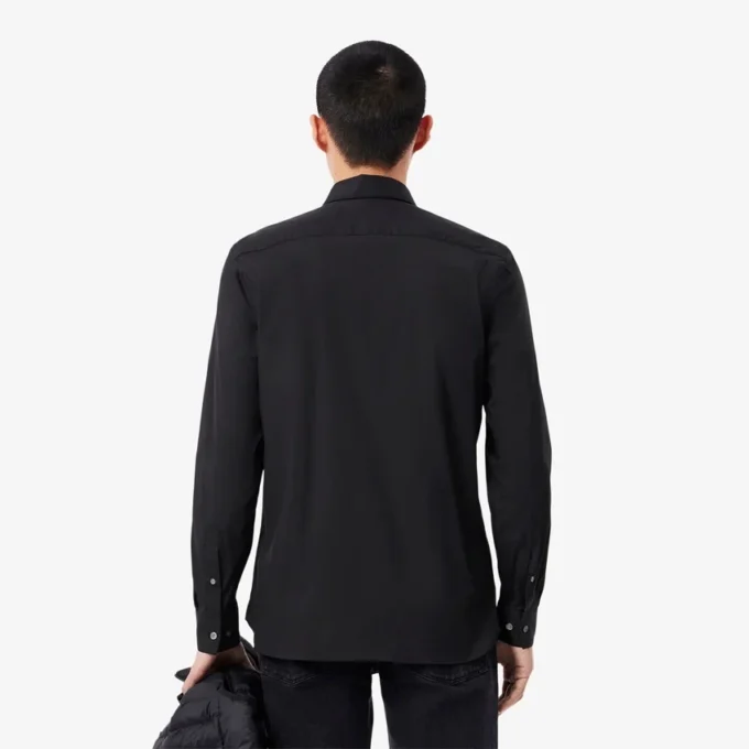 Slim fit stretch overhemd met knopen voor heren
