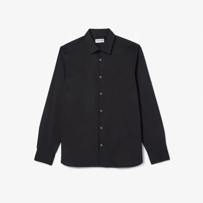 Slim fit stretch overhemd met knopen voor heren