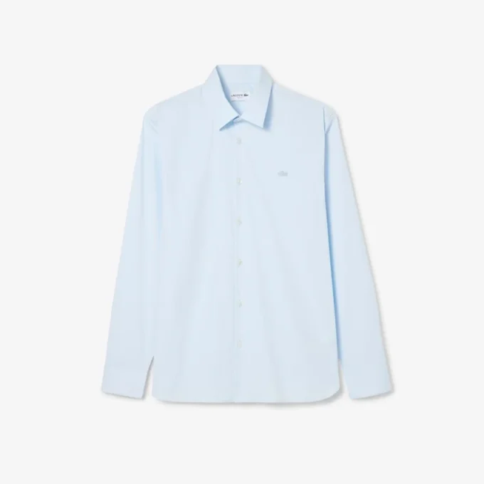 Slim fit stretch overhemd met knopen voor heren
