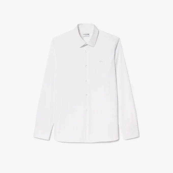 Slim fit stretch overhemd met knopen voor heren