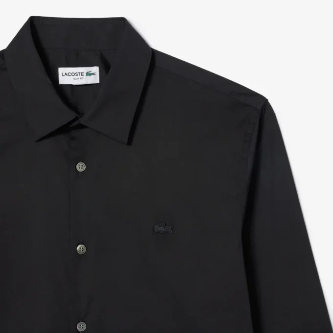Slim fit stretch overhemd met knopen voor heren