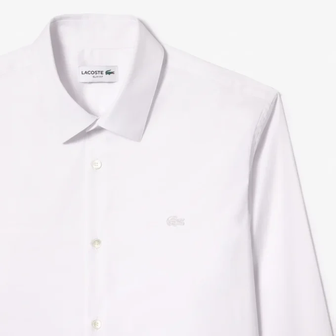 Slim fit stretch overhemd met knopen voor heren