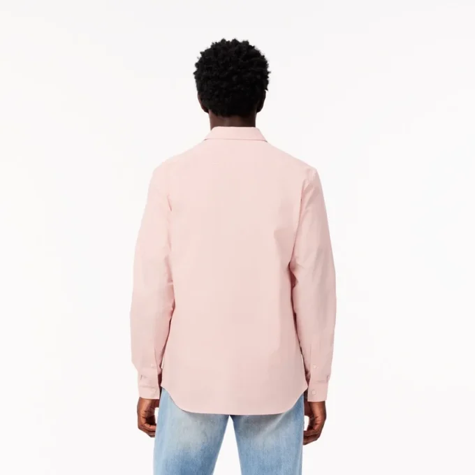 Slim fit stretch popeline overhemd voor heren