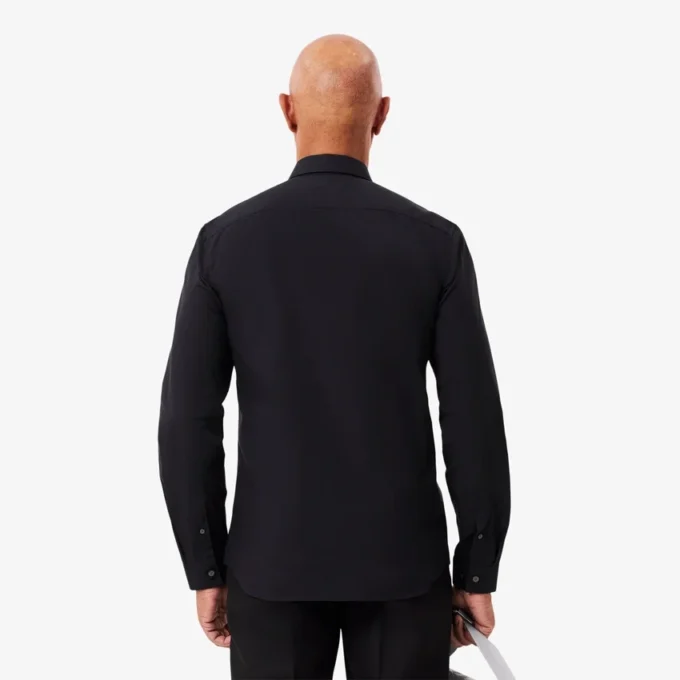 Slim fit stretch popeline overhemd voor heren
