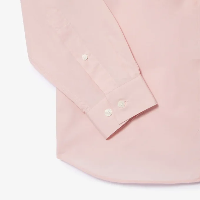 Slim fit stretch popeline overhemd voor heren