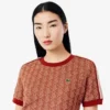 Slim fit T-shirt met monogram voor dames