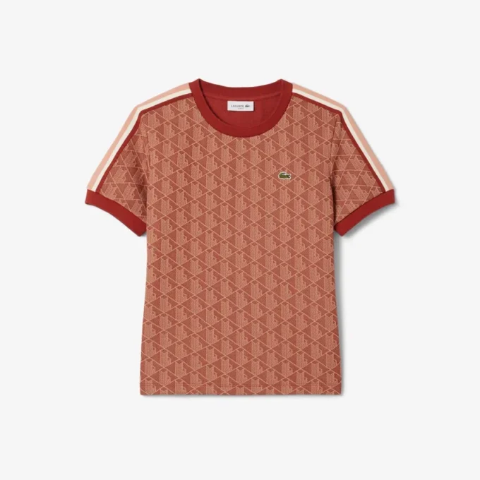 Slim fit T-shirt met monogram voor dames