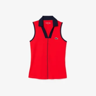 Slim fit Ultra Dry mouwloos tennis-poloshirt voor dames