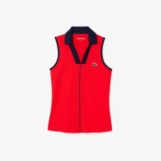 Slim fit Ultra Dry mouwloos tennis-poloshirt voor dames