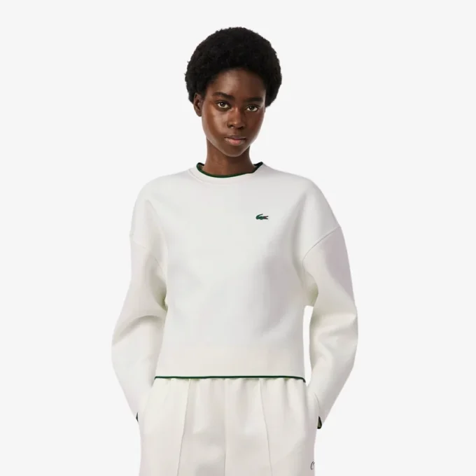 Sport-sweatshirt voor dames met contrasterende rand