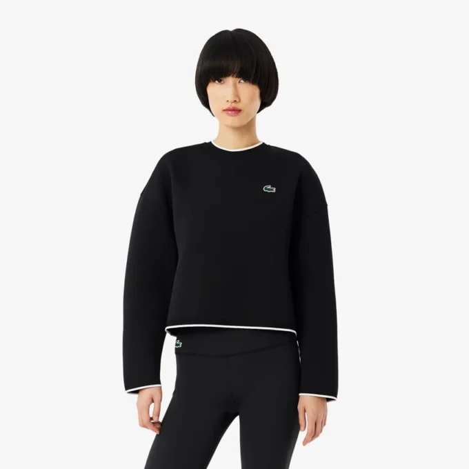 Sport-sweatshirt voor dames met contrasterende rand