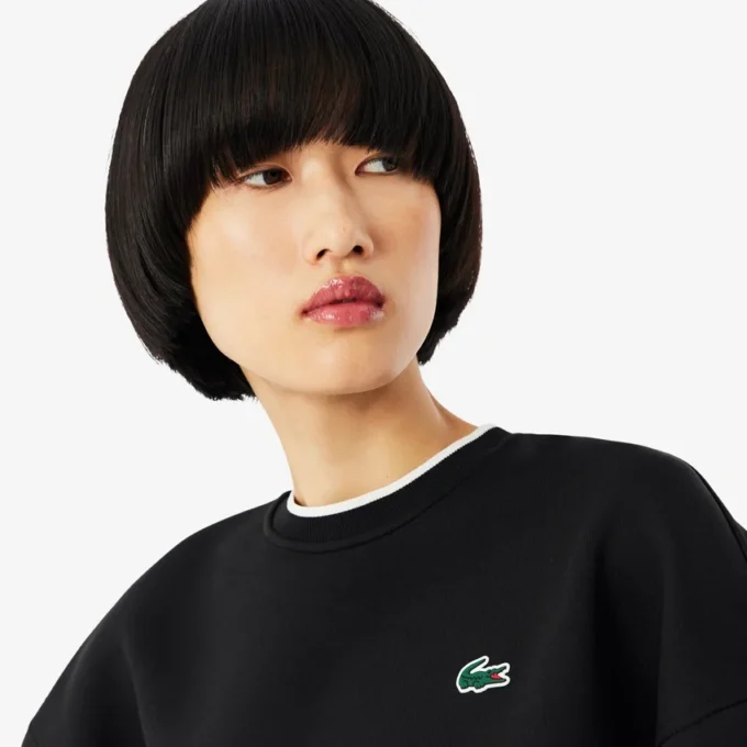 Sport-sweatshirt voor dames met contrasterende rand