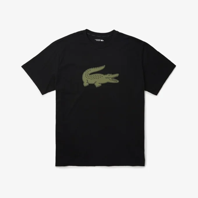 Sport T-shirt met logo voor heren, grote pasvorm, ademend