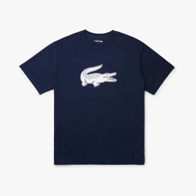Sport T-shirt met logo voor heren, grote pasvorm, ademend