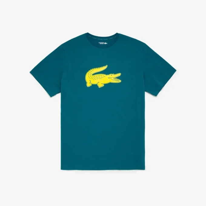 Sport T-shirt met logo voor heren, grote pasvorm, ademend