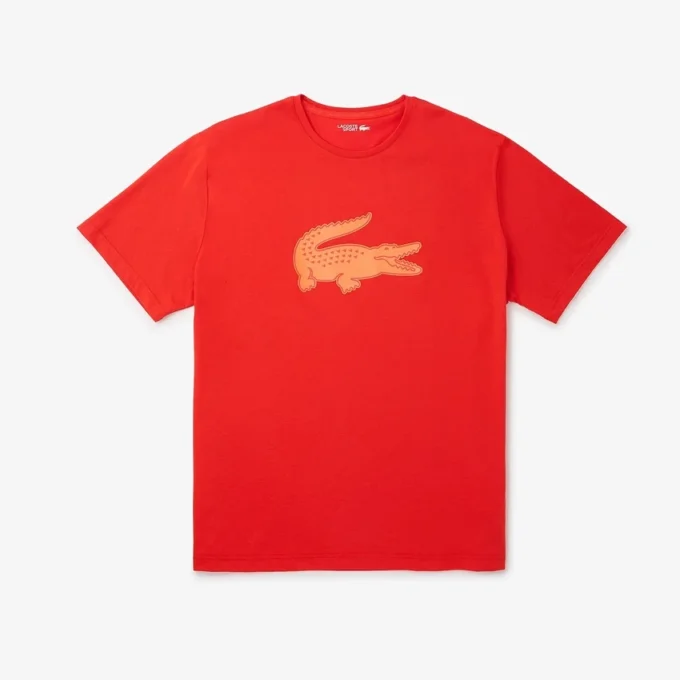 Sport T-shirt met logo voor heren, grote pasvorm, ademend