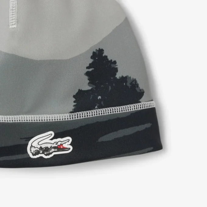 Sportieve fleece muts met landschapsprint voor heren