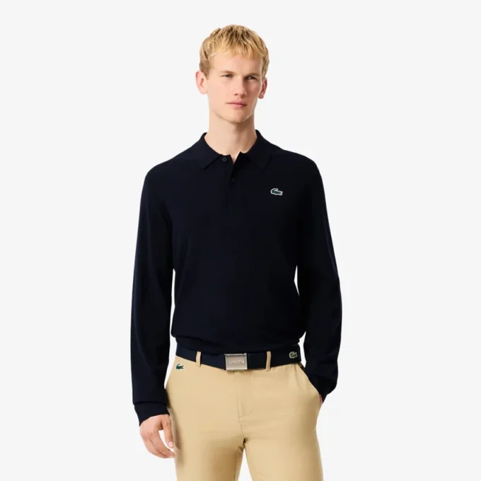 Stretch golfsweater met polokraag voor heren