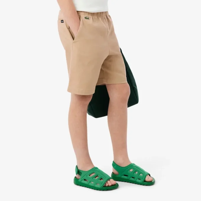 Stretch katoenen twill chino-short