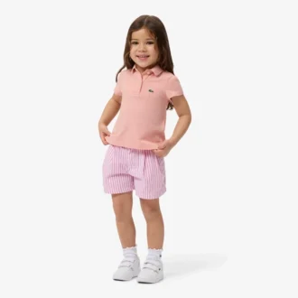 Stretch Oxford gestreepte bermuda