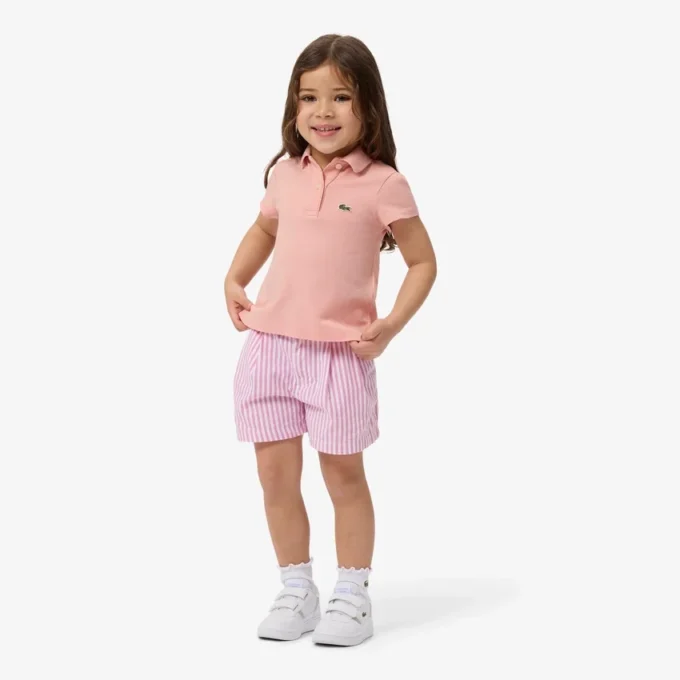 Stretch Oxford gestreepte bermuda