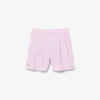 Stretch Oxford gestreepte bermuda
