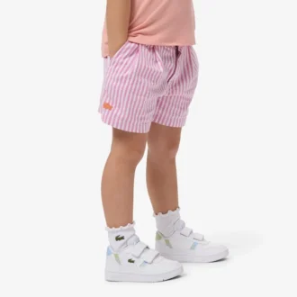 Stretch Oxford gestreepte bermuda