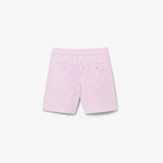 Stretch Oxford gestreepte bermuda