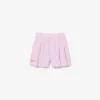 Stretch Oxford gestreepte bermuda