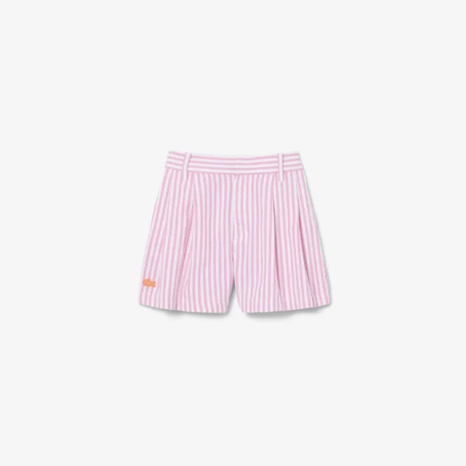 Stretch Oxford gestreepte bermuda