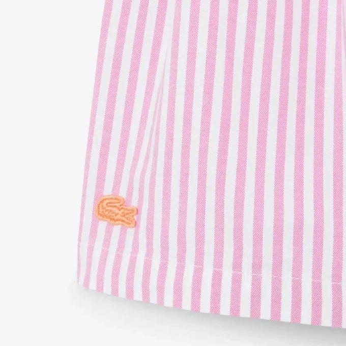 Stretch Oxford gestreepte bermuda