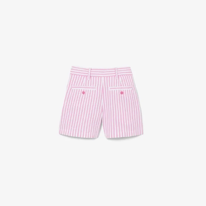 Stretch Oxford gestreepte bermuda