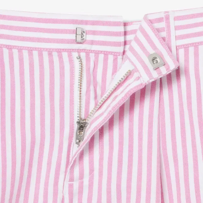 Stretch Oxford gestreepte bermuda