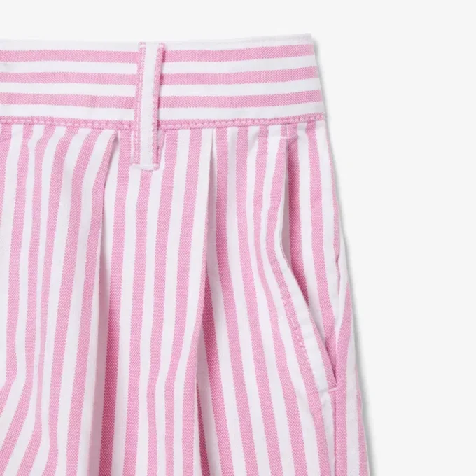 Stretch Oxford gestreepte bermuda