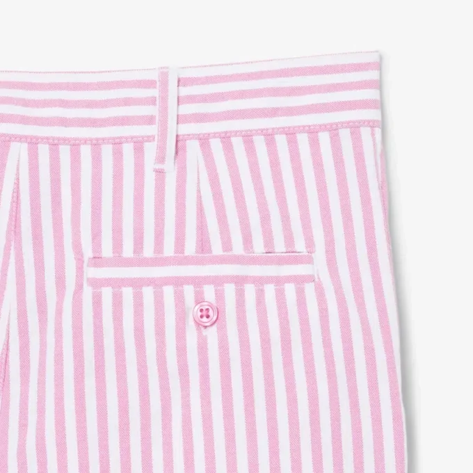 Stretch Oxford gestreepte bermuda