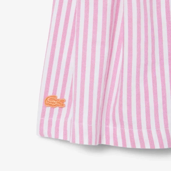 Stretch Oxford gestreepte bermuda