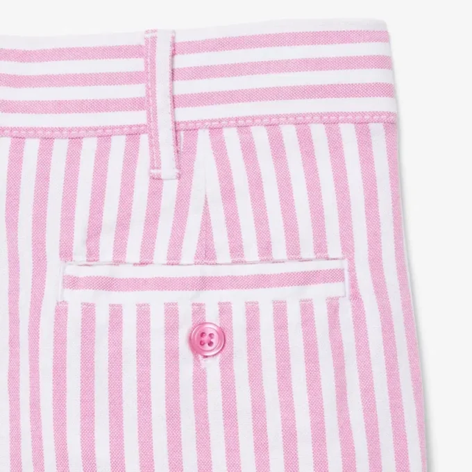 Stretch Oxford gestreepte bermuda