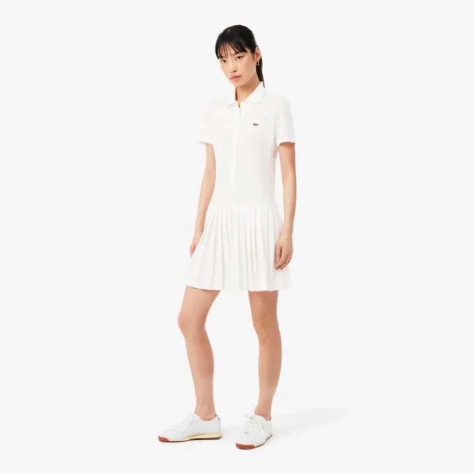Stretch Piqua geplooide polojurk