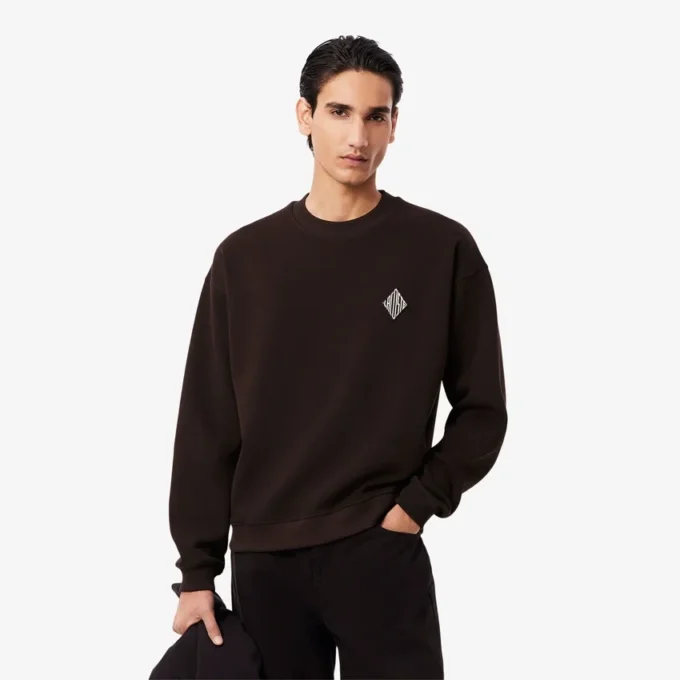 Sweatshirt met dubbelzijdig piqué-embleem