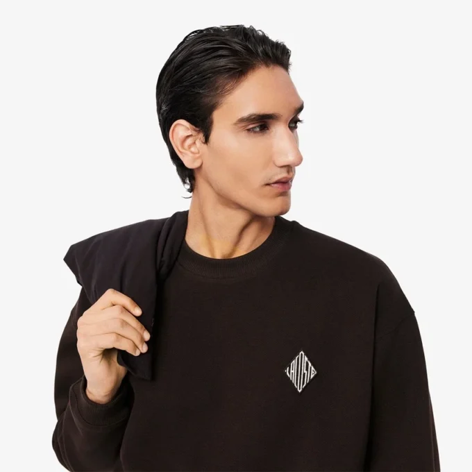 Sweatshirt met dubbelzijdig piqué-embleem