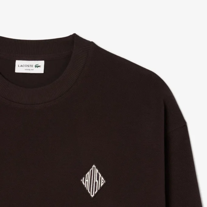Sweatshirt met dubbelzijdig piqué-embleem