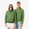 Sweatshirt met hoge kraag, reliëfprint en ritssluiting