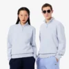 Sweatshirt met hoge kraag, reliëfprint en ritssluiting