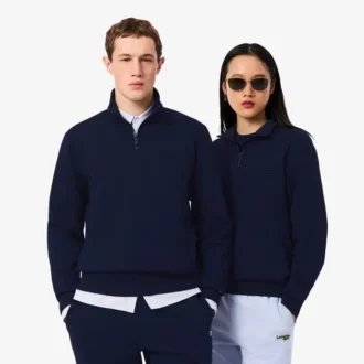 Sweatshirt met hoge kraag, reliëfprint en ritssluiting