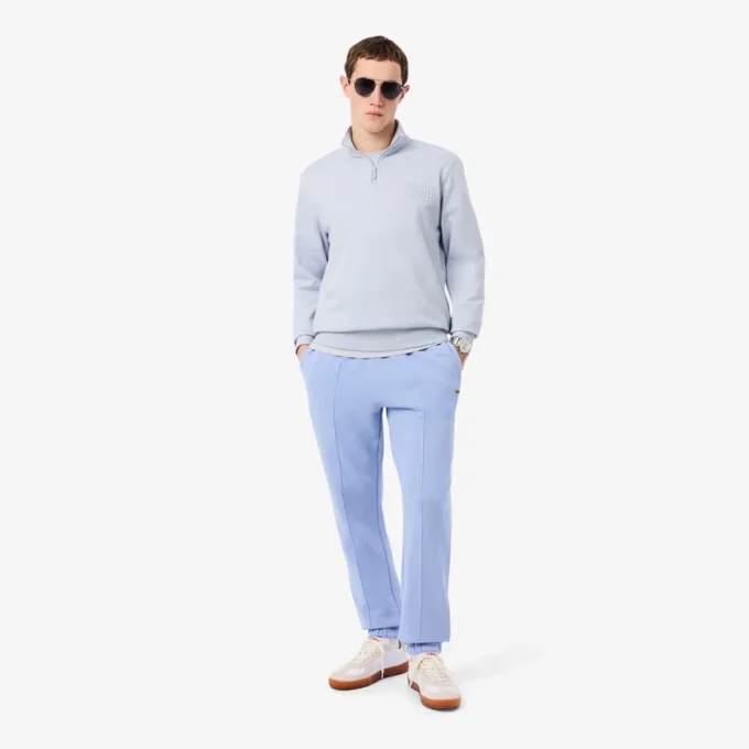 Sweatshirt met hoge kraag, reliëfprint en ritssluiting