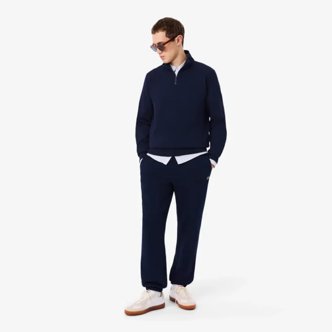Sweatshirt met hoge kraag, reliëfprint en ritssluiting
