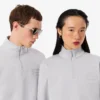 Sweatshirt met hoge kraag, reliëfprint en ritssluiting